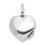 Sterling Silver Rhodium-plated Polished 12mm CZ Bee Heart Locket - Image 3