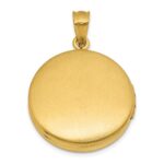 Sterling Silver Gold-plated Polished Front/Brushed Back Celtic Trinity 20mm Round Locket - Image 3