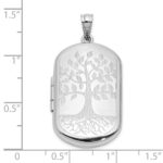 Sterling Silver Rhodium-plated Tree of Life 30x19mm Rectangle Locket - Image 5