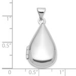 Sterling Silver Rhodium-pltd Polished 21x13mm Teardrop Shaped Locket - Image 5