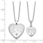 Sterling Silver RH-plated I LOVE YOU... 20mm/12mm Locket/Pendant Set - Image 6