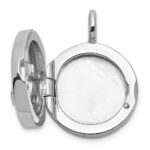 Sterling Silver Rhodium-plated Polished Heart On 10mm Round Locket - Image 4