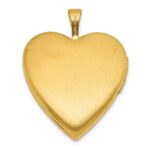 Sterling Silver Gold-plated Polished Front/Brushed Back Unicorn/Alicorn 20mm Heart Locket - Image 3