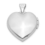Sterling Silver Rhodium-plated 18mm Preciosa Crystal Heart Locket - Image 3