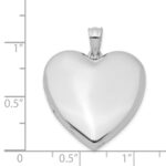 Sterling Silver Rhodium-plated 24mm Plain Heart Locket - Image 4