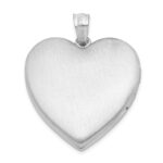 Sterling Silver Rhodium-plated 24mm Enameled Rose Heart Locket - Image 3