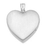 Sterling Silver Rhodium-plated 24mm Polished Swirl Heart Locket - Image 3