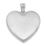 Sterling Silver Rhodium-plated 24mm Enameled Floral Mom Heart Locket - Image 3