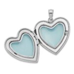 Sterling Silver Rhodium-plated 24mm Enameled Floral Mom Heart Locket - Image 5