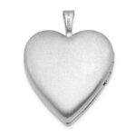 Sterling Silver Rhodium-plated 20mm Swirl & Polished Heart Locket - Image 3
