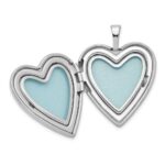 Sterling Silver Rhodium-plated 20mm Enameled Floral Mom Heart Locket - Image 5