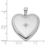 Sterling Silver Rhodium-plated & Diamond 24mm D/C Heart Locket - Image 4