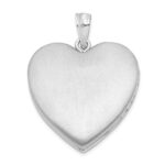 Sterling Silver Rhodium-plated 24mm Scrolled Heart Family Locket - Image 3