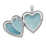Sterling Silver Rhodium-plated 24mm Scrolled Heart Family Locket - Image 5