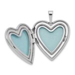 Sterling Silver Rhodium-plated 20mm Hands Heart Locket - Image 5