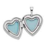 Sterling Silver Rhodium-plated Polished Diamond Star 16mm Heart Locket - Image 5