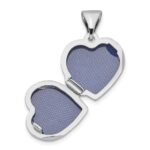 Sterling Silver Rhodium-plated & Diamond 20mm D/C Heart Locket - Image 5