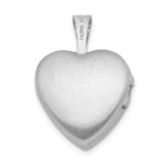Sterling Silver Rhodium-plated Butterflies 12mm Heart Locket - Image 3