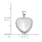 Sterling Silver Rhodium-plated Polished 12mm Heart Locket - Image 4