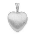 Sterling Silver Rhodium-plated Flower Border 12mm Heart Locket - Image 3