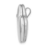 Sterling Silver RH-plated Satin/Polish Diamond 4 Photo Family Heart Locket - Image 2