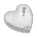 Sterling Silver RH-plated Satin/Polish Diamond 4 Photo Family Heart Locket - Image 3