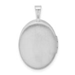 Sterling Silver Rhodium-plated Swirls 19mm Oval Locket - Image 3
