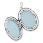 Sterling Silver Rhodium-plated Butterflies 34mm Oval Locket - Image 5