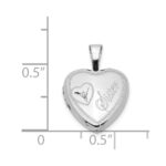Sterling Silver Rhodium-plated & Diamond Sister Heart 12mm Heart Locket - Image 4