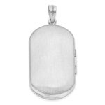 Sterling Silver Rhodium-plated Polished Rectangular Locket - Image 3