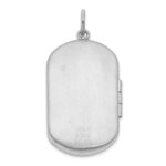 Sterling Silver Rhodium-plated Greek Key Border Rectangular Locket - Image 3