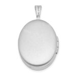 Sterling Silver Rhodium-plated 20mm Polished Oval Locket - Image 3