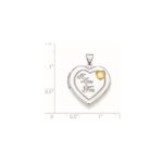 Sterling Silver Rhodium & Gold-plated 21mm I Love You Heart Locket - Image 4