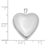 Sterling Silver Rhodium-plated Braided Edge Heart Locket - Image 4