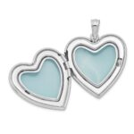 Sterling Silver Rhodium-plated Dove with Cross Heart Locket - Image 5