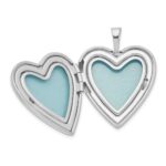 Sterling Silver Rhodium-plated Diamond D/C Dove & Flower Heart Locket - Image 5