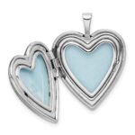 Sterling Silver Rhodium-plated Textured & Polished Paw Prints Heart Locket - Image 5