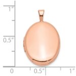 Sterling Silver Rose Gold-plated 20mm Polished Oval Locket - Image 4
