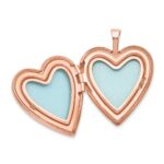 Sterling Silver Rose Gold-plated 20mm Double Hearts Heart Locket - Image 5