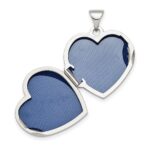 Sterling Silver Rhod-plated 2-Heart Design Reversible 18mm Heart Locket - Image 4