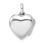 Sterling Silver Antiqued Filigree Top Polished Back 16mm Heart Locket - Image 4