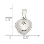 Sterling Silver CZ Heart Locket - Image 5