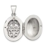 Sterling Silver Polished Filigree 22mm Oval Locket - Image 4