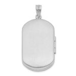 Sterling Silver Rhodium-plated 30mm Polished Tree Rectangular Locket - Image 4