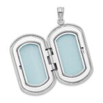 Sterling Silver Rhodium-plated 30mm Polished Tree Rectangular Locket - Image 3