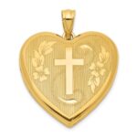 Sterling Silver Gold-tone Floral Cross Ash Holder Heart Locket