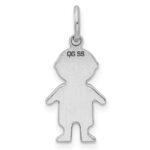Sterling Silver Rhod-plated Eng. Boy Polished Front/Back Disc Charm - Image 4