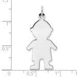 Sterling Silver Rhod-plated Eng. Boy Polished Front/Back Disc Charm - Image 3