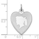 Sterling Silver Rhodium-plated Engraveable Girl Disc Charm - Image 3