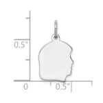 Sterl Silver Rh-plt Engraveable Girl Polished Front/Satin Back Disc Charm - Image 3